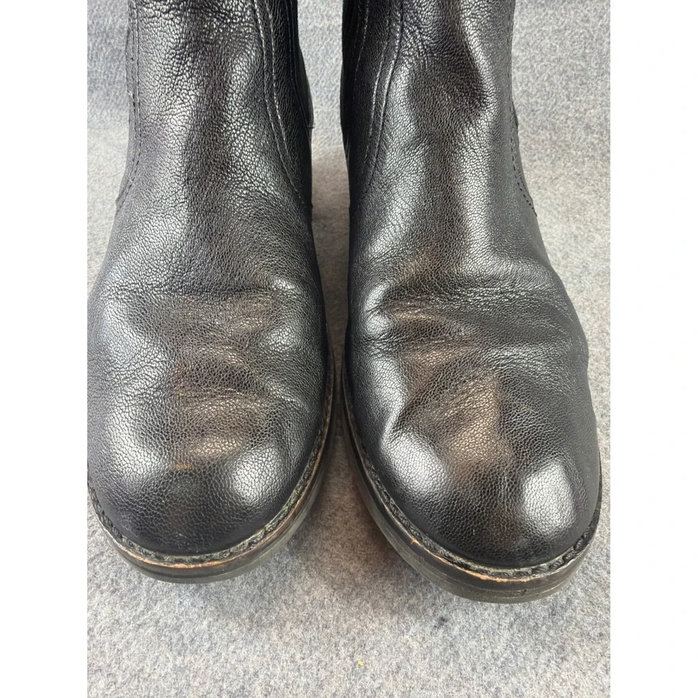 Cole Haan Chelsea Boots Mens 10B Black Leather Ribbed Elastic Ankle Boot‎ Round